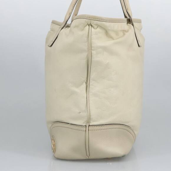 GUCCI Tote Bag Leather Beige Gold - Picture 4 of 16
